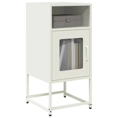 Afbeelding van vidaXL Nachtkastje 36x39x78 cm koudgewalst staal wit