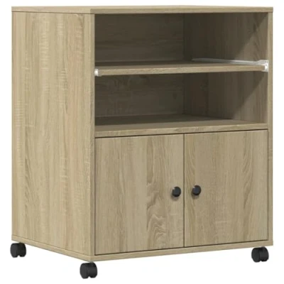 Afbeelding van vidaXL Printerkastje met wielen 60x48x74 cm sonoma eikenkleurig