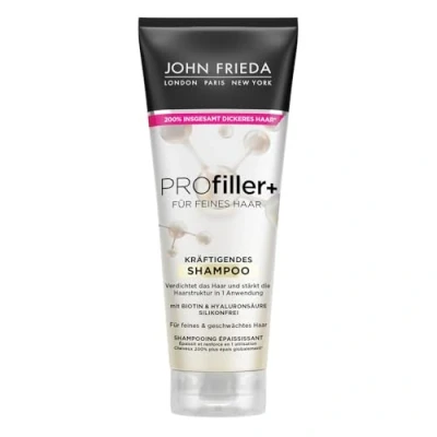 Afbeelding van John Frieda Profiller+ shampoo, inhoud: 250 ml, haartype: fijn, verzwakt, versterkt de haarstructuur met slechts één toepassing, siliconenvrij