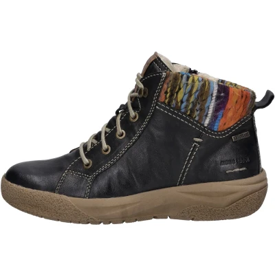 Afbeelding van Josef Seibel Alina 52 veterlaarzen voor dames, breedte G (standaard), uitneembare binnenzool, waterdicht, Zwarte jumpsuit.