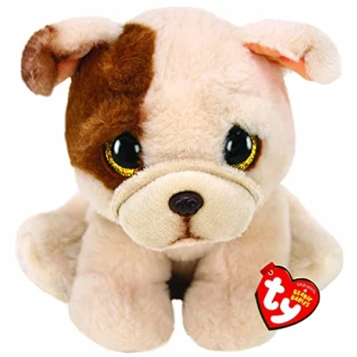 Image de Peluche Ty Beanie Babies Medium Houghie Le Chien Beige et Marron