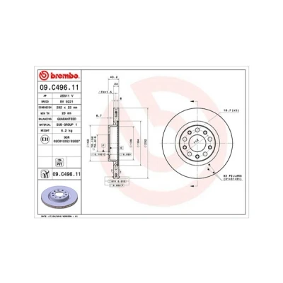 Afbeelding van MAGNETI MARELLI Remschijf ALFA ROMEO: Giulia Saloon 292, 292mm 22mm 5 70mm interne ventilatie met druppelvormige vleugels 360406127701 Remschijven
