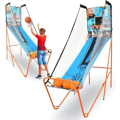 Afbeelding van SereneLife Basketbal, Arcade Basketbalspel Basketbalautomaat met Elektronisch LED Digitaal Scorebord &amp; Speeltijd Timer Enkele Hoepel Opvouwbaar Schietsport voor Volwassenen