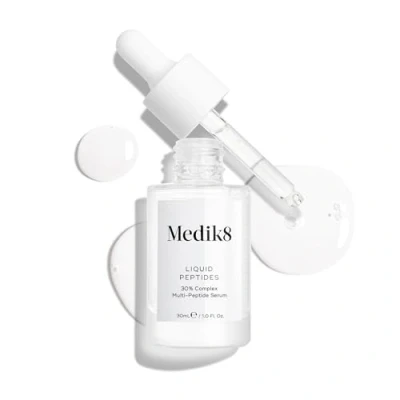Afbeelding van Medik8 Liquid Peptides 30% multi peptide anti aging serum drone technologie maakt rimpels glad en voller ondersteunt collageenproducerende cellen 30 ml