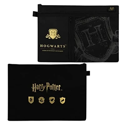 Afbeelding van Harry Potter Hogwarts Schild Studie Portemonnee met Meerdere Vakken Zwart