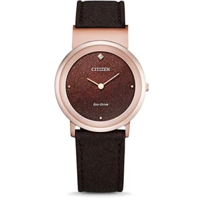 Afbeelding van Citizen EG7072 19X Horloge Leer Bruin Ø 30 mm