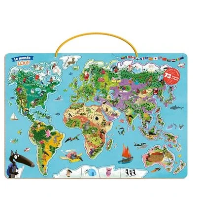 Image de Ma carte du monde magnétique en puzzle Je découvre le avec Loup