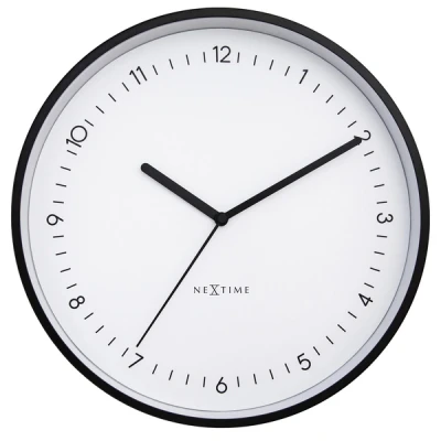 Afbeelding van Wandklok 30cm Stil Zwart/Wit Aluminium NeXtime Berlin