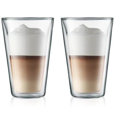 Afbeelding van Bodum Canteen Set van 2 dubbelwandige glazen mondgeblazen borosilicaatglas, 0,4 l, transparant