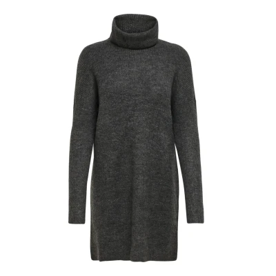 Afbeelding van ONLY Onljana L/S Cowlneck Gebreide jurk grey, Dames, Maat: XS, grey