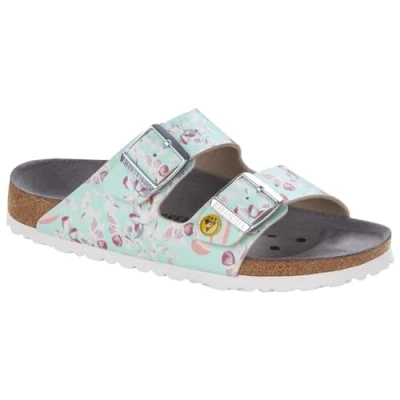 Afbeelding van BIRKENSTOCK Arizona Birko Flor antistatisch wit 36 EU, Bloem veld munt