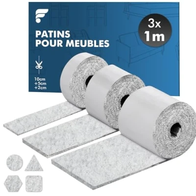 Afbeelding van shinfly Zelfklevende viltglijders, 4 mm dik, voor meubels (100 cm x 10 + 100 5 2 cm), snijd elke vorm, sterk klevende grijs