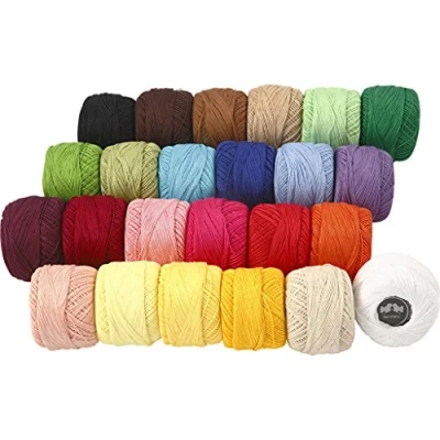 Afbeelding van Mercerised Katoengaren, Diverse Kleuren, 20 gr, 24 Bol