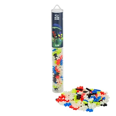 Afbeelding van Plus Glow Mix Tube Constructiespeelgoed Set Met Bouwstenen 100 Delige Bouwset Bouwspeelgoed Vanaf 3 Jaar