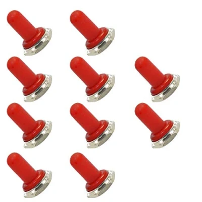 Afbeelding van Mintice™ 10 stuks auto rubber wipschakelaar 12 mm rood