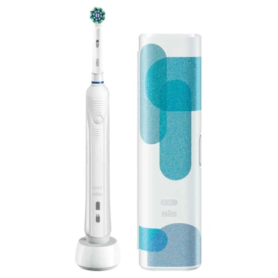 Afbeelding van Oral B Pro Clean, Volwassene, Roterende tandenborstel, Dagelijkse verzorging, Grondige reiniging, Tandvleesverzorging, Pulserend, Blauw, Wit, 2 min, Wit