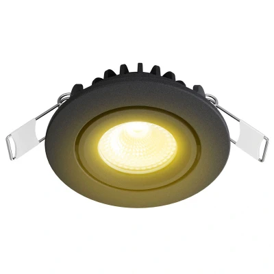 Afbeelding van Led inbouwspot zwart dimbaar, warm wit (2700K), kantelbaar, 5W vervangt 50W, zaagmaat Ø55mm, buitenmaat Ø62mm, 23mm diep
