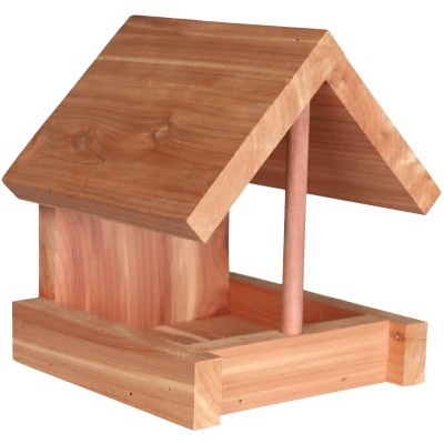 Afbeelding van Trixie natura voederhuis voor vaste montage cederhout natuur 16x13x15 cm
