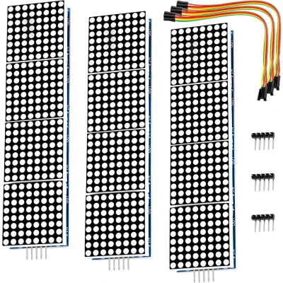 Afbeelding van AZDelivery 3 x MAX7219 8x32 4 in 1 Dot Matrix LED Display Module compatibel met Arduino Inclusief E Book!