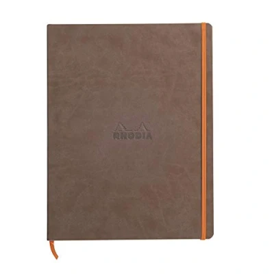 Afbeelding van RHODIA 117703C Notitieboek, zacht, chocoladebruin, A4+, gelinieerd, 160 pagina&#039;s afneembaar, lichtbruin papier, 90 g/m², bladwijzer, elastische sluiting, omslag van kunstleer, collectie Rhodiarama