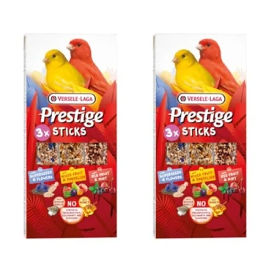 Afbeelding van Versele Laga Prestige Sticks Kanaries Triple Variety Pack Vogelsnack Honing Fruit Bosvruchten 90 g 3 Smaken