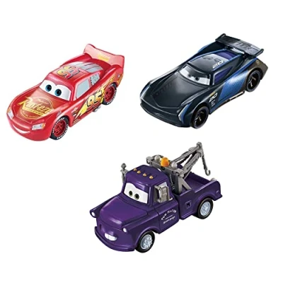 Afbeelding van Mattel Disney Pixar Cars Color Changers Set van 3 auto&#039;s die kleur veranderen in het water, Flash McQueen, Martin en Bobby Swift, kinderspeelgoed, GPB03