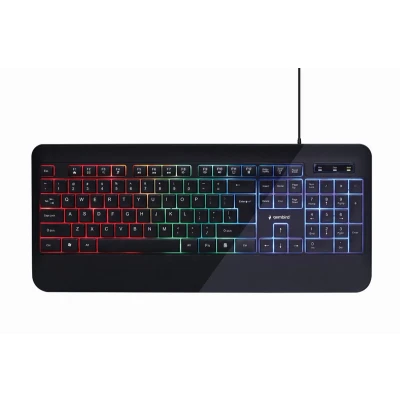 Afbeelding van Gembird Gaming toetsenbord QWERTY RGB Ultra slim 12 multimedia toetsen 1,5 meter Zwart