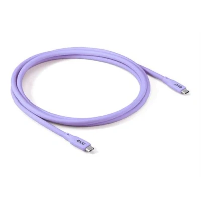 Image de Club 3D Câble USB 24 pin C (M) pour USB4 2 m support 4K60Hz, débit de transfert données jusqu&#039;à 20 Gbps, 240 W puissance, Fast Power Charging (240W), E marker violet
