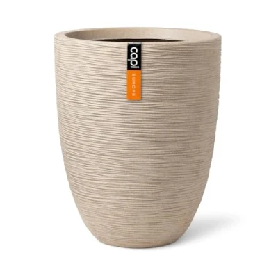 Afbeelding van Plantenbak Waste Rib elegant laag 46x58 cm terrazzo beige