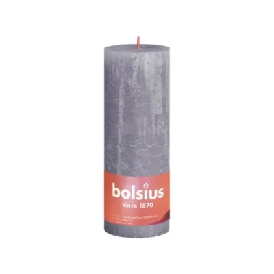 Afbeelding van Bolsius kaars rustiek Frosted Lavender 190/68 mm