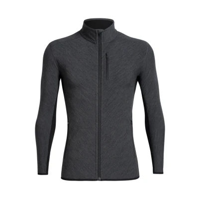 Afbeelding van Icebreaker Merino Descender LS ZIP Fleecejas, Heren, Maat: Medium, Black