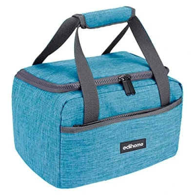 Image de edihome, Sac Isotherme Repas, Lunch Box Isotherme, 8l, Déjeuner pour le travail, Portable, Manger pendant voyage (Bleu)