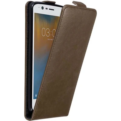 Afbeelding van Cadorabo Hoesje geschikt voor Nokia 3 2017 in KOFFIE BRUIN Beschermhoes flip design Case Cover met magnetische sluiting