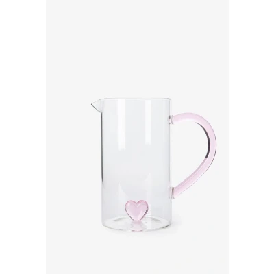 Afbeelding van Glazen karaf met roze hartje aan de binnenkant