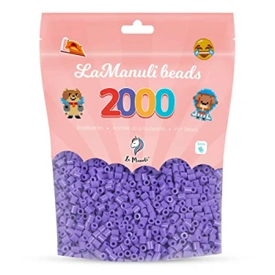 Afbeelding van La Manuli Strijkkralen, 2000 stuks, 5 mm, creatieve vrijetijdsset, hersluitbare zak, compatibel met alle merken, ideaal voor kinderen en volwassenen