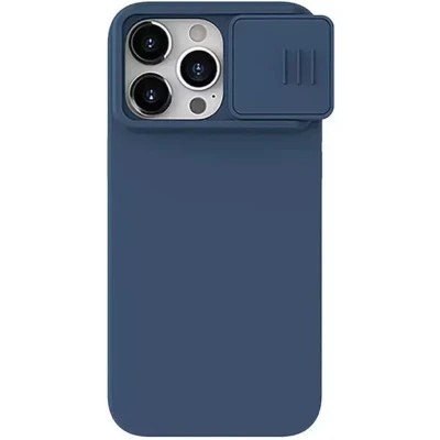 Afbeelding van Nillkin CamShield Hoesje Geschikt voor Apple iPhone 15 Pro Compatibel met MagSafe Siliconen Back Cover Camera Slider Blauw