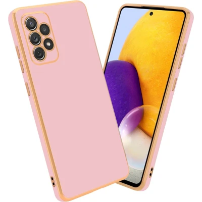 Afbeelding van Cadorabo Hoesje geschikt voor Samsung Galaxy A72 4G / 5G in Glossy Roze Goud Beschermhoes Case Cover van flexibel TPU silicone en met camerabescherming