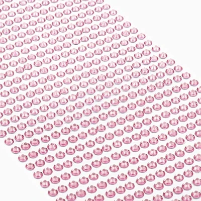 Afbeelding van Movoja 880 stuks roze strass steentjes, rond, 4 mm, zelfklevend, versieren en knutselen, decoratieve stenen om op te plakken, stenen, knutselstenen,