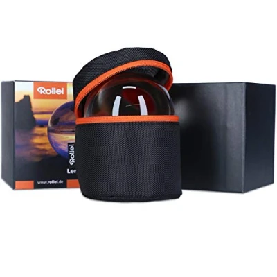 Image de Rollei Lensball 110mm I boule en verre de cristal photo avec sac rangement et chiffon nettoyage microfibre pour la photographie