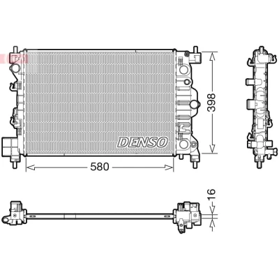 Afbeelding van DENSO DRM20117 Radiateur 580 414 16