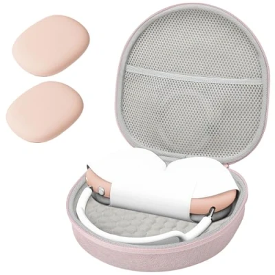Afbeelding van ProCase AirPods Max hoofdtelefoon harde hoes met 2 slimme siliconen beschermhoesjes EVA schaal Roze