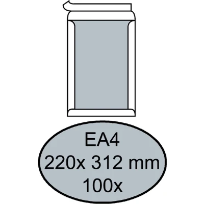 Afbeelding van Envelop Quantore bordrug EA4 220x312mm zelfkl. wit 100stuks