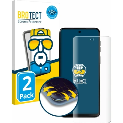 Afbeelding van BROTECT Screenprotector voor Motorola Moto G55 Folie Beschermfolie transparant volledig dekking (2 Stuks)