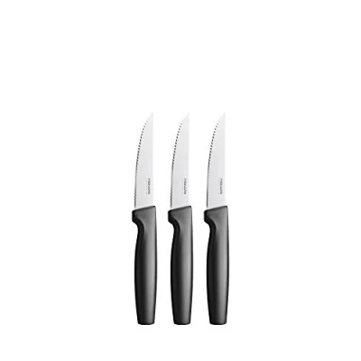 Afbeelding van Fiskars Steakmessenset, 3 delig, functionele vorm, roestvrij staal/kunststof, zwart, 1057564