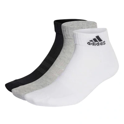 Afbeelding van adidas Performance Ankle Unisex 3 PACK Sokken Medium grey heather white black, Maat: 43 45, black