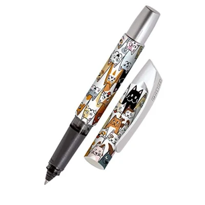 Afbeelding van ONLINE Campus Fluffy Cats Standaard inktpatroon, voor rechts en linkshandigen, ergonomische handgreep, met blauwe combipatroon, 1 stuk