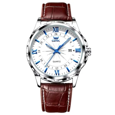 Afbeelding van OPK HerenHorloge Bruin met Wit en Blauw