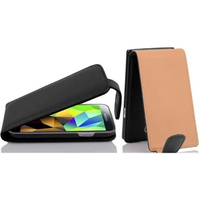Afbeelding van Cadorabo Hoesje geschikt voor Samsung Galaxy S5 MINI / DUOS in ZWARTE OXIDE Beschermhoes flip design Case Cover van getextureerd imitatieleer