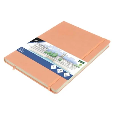 Afbeelding van Kangaro schetsboek A4 oudroze PU hardcover met elastiek en lint K 861242