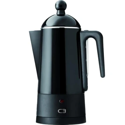 Afbeelding van C3 Design eco 30 30254 percolator 2 tot 6 kopjes roestvrij staal gelakt zwart